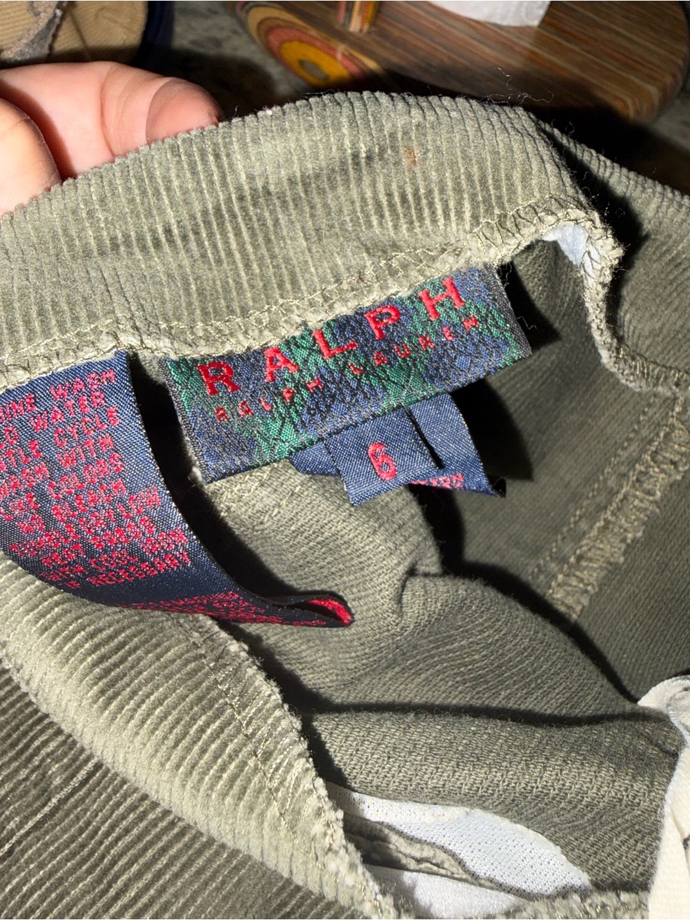 Y2K Ralph, Ralph Lauren olive corduroy skirt - Picture 3 of 3